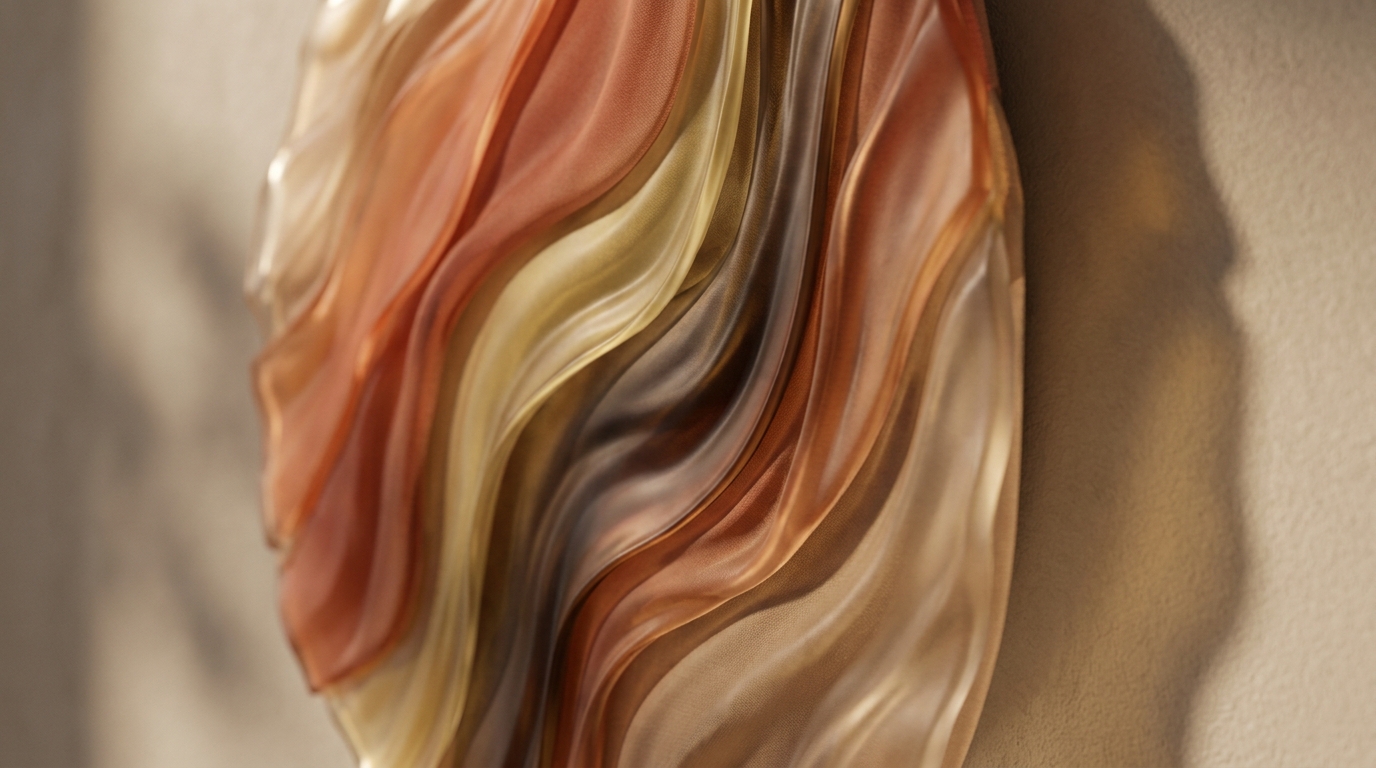 Abstract illustration of paint phase, with soft flowing color washes representing layers and shaders